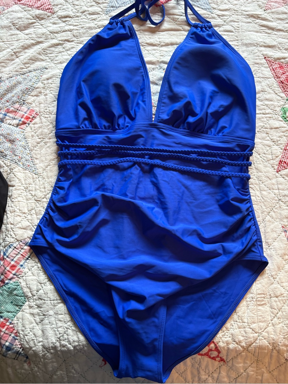 Swimsuits For All Royal Blue Halter One-Piece Swimsuit